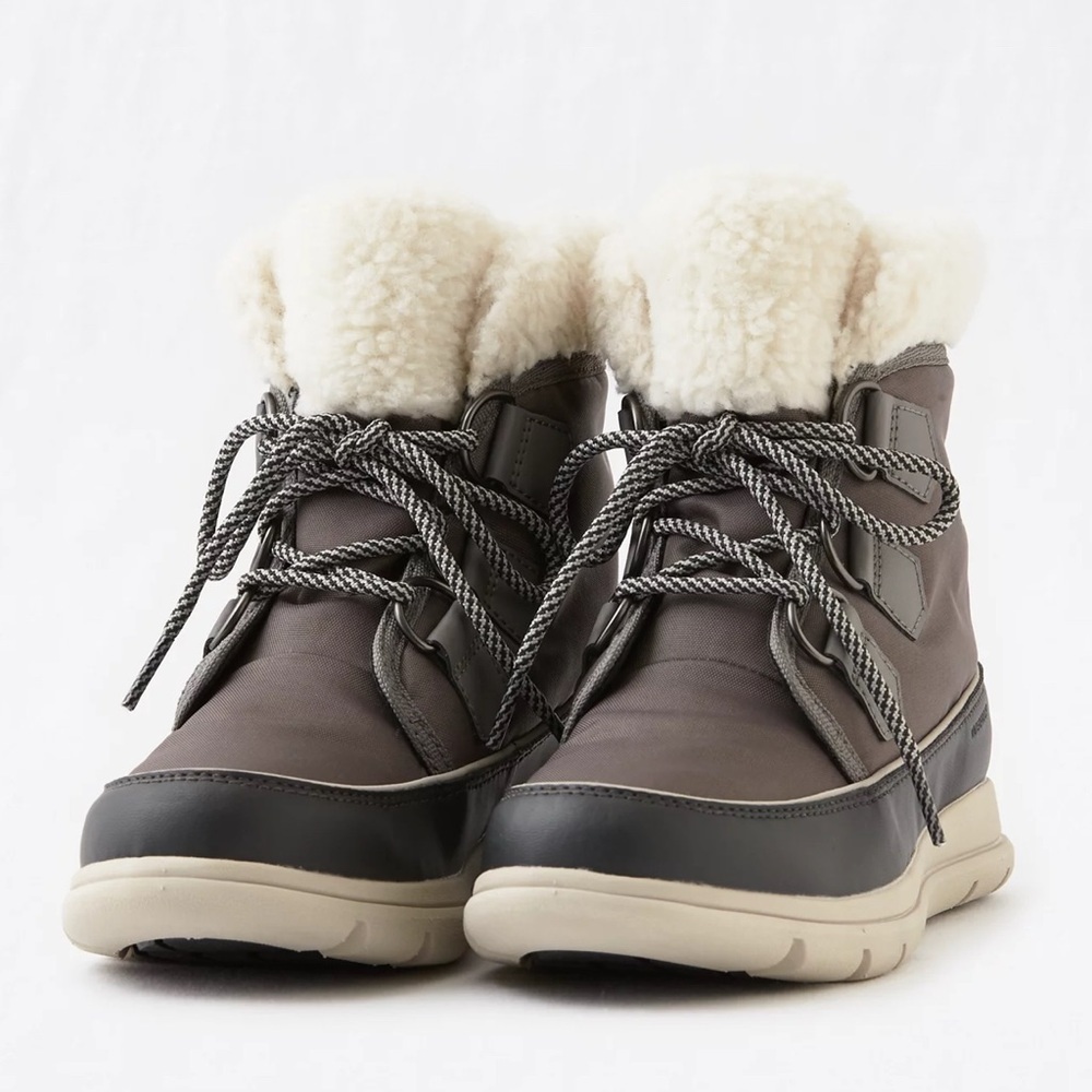 Sorel women’s explorer carnival gray waterproof snow boots booties size 6.5